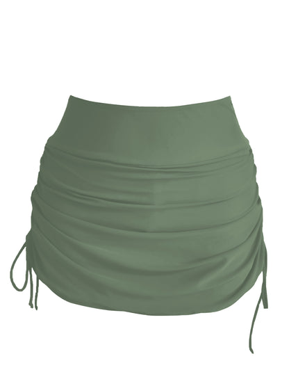 Montarello Women's High-Waisted Ruched Drawstring Swim Skirt