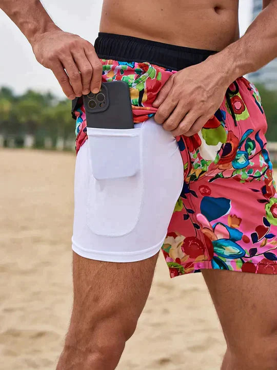Montarello Men’s Compression-Lined Swim Shorts