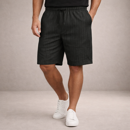 Shorts à cordon de serrage effet lin coupe régulière Montarello pour homme