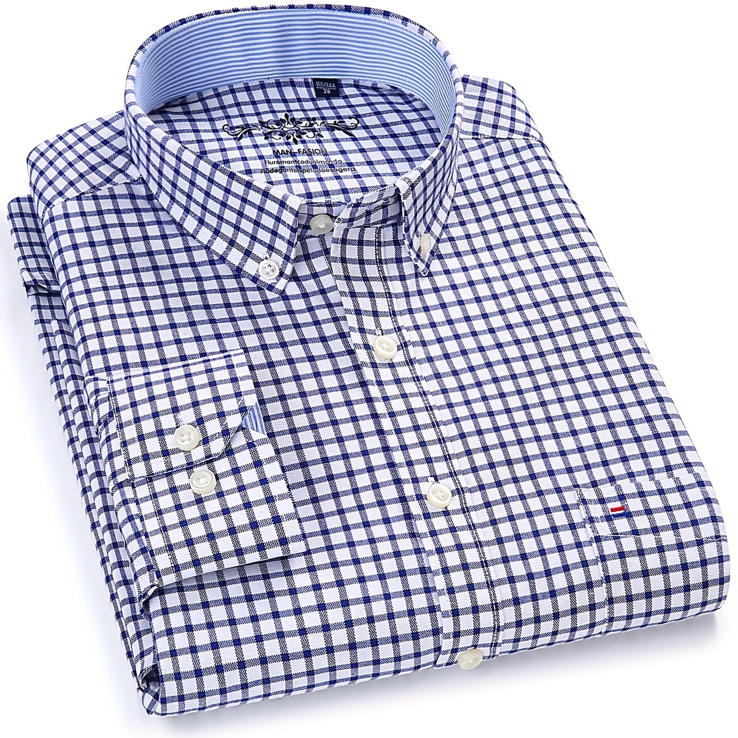 Montarello Men's Oxford Cotton Long-Sleeve Shirt