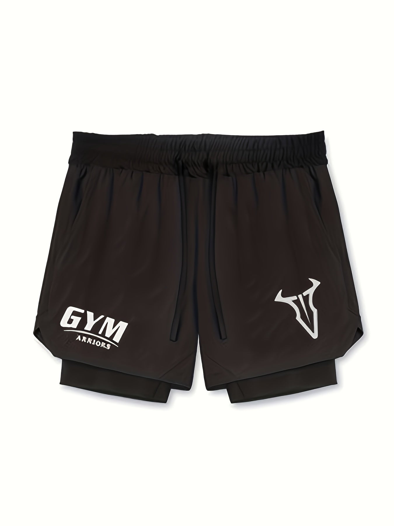 Montarello Men's 2-in-1 Compression Lined Gym Shorts with Zip Pocket