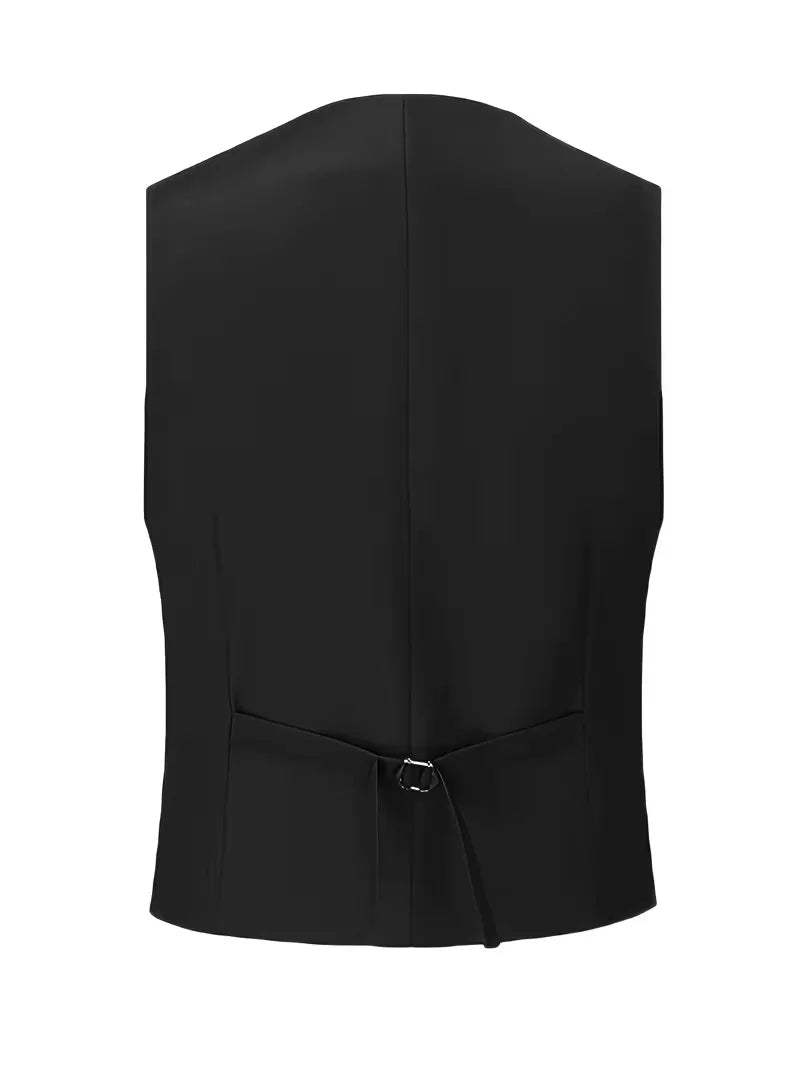 Montarello Men's Slim Fit Three-Piece Suit with Double-Breasted Waistcoat