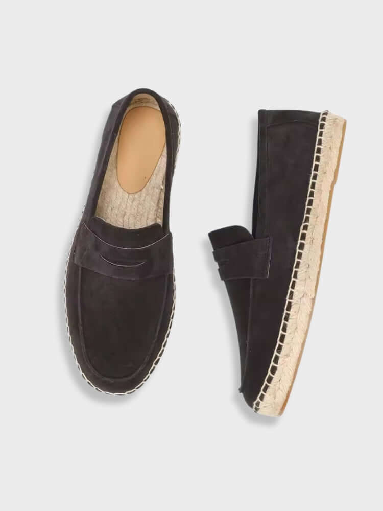 Montarello Men's Suede-Look Slip-On Espadrille Holiday Loafers