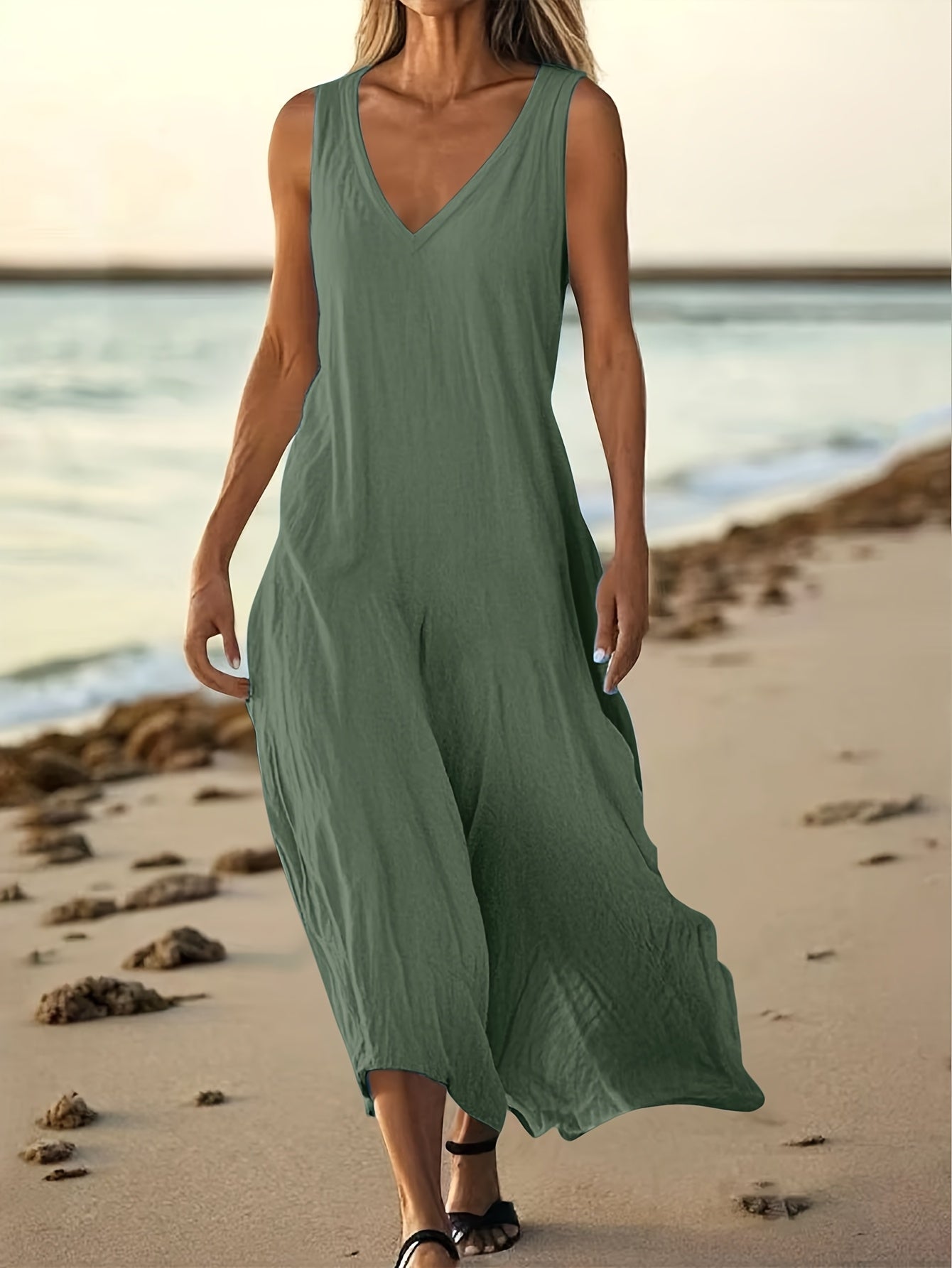Montarello V-Neck Sleeveless Maxi Dress Women's