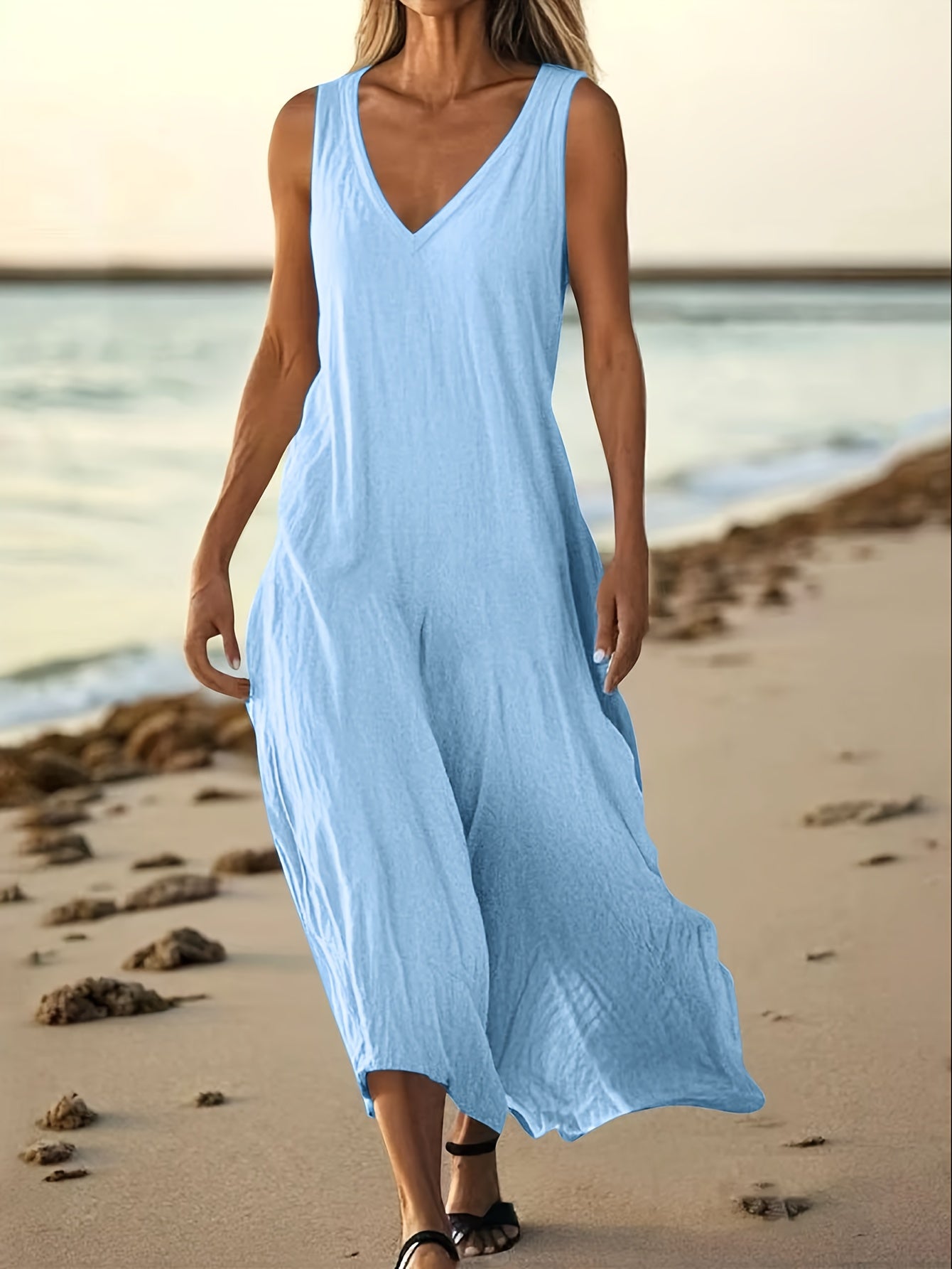 Montarello V-Neck Sleeveless Maxi Dress Women's
