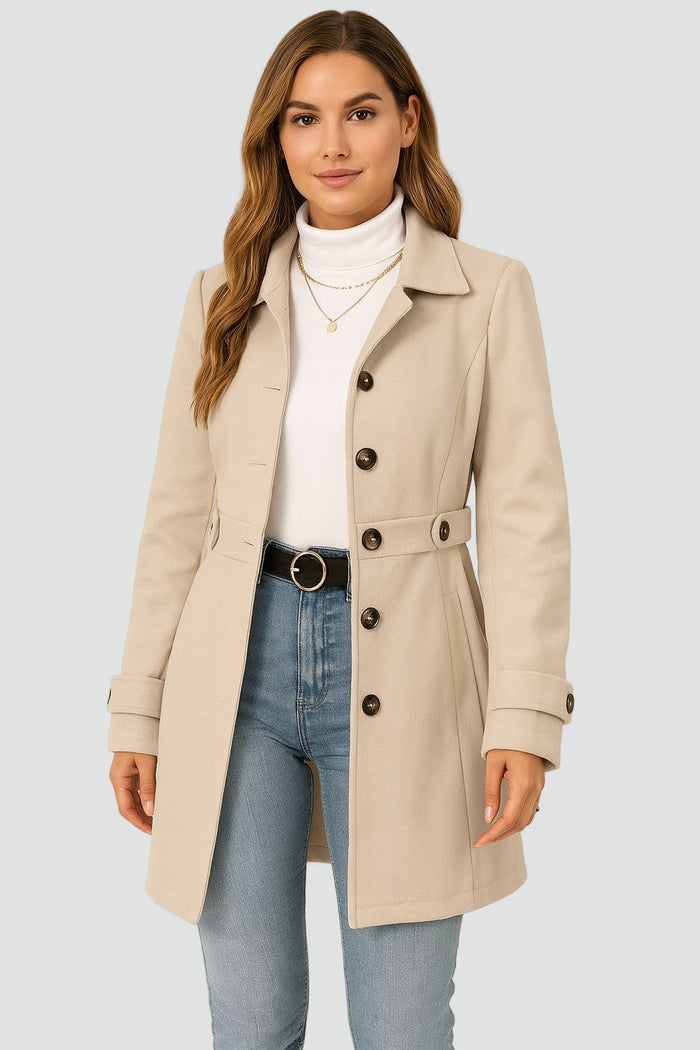 Montarello Women's Trench Coat Belted Double Breasted
