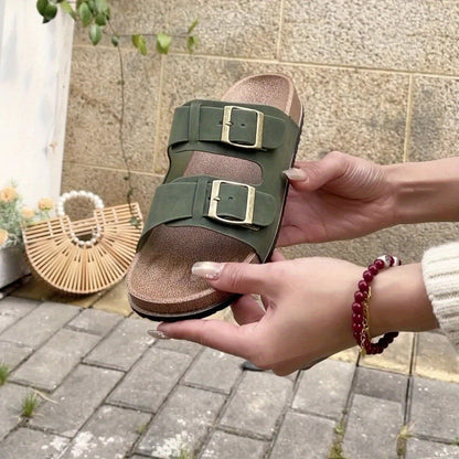 Montarello Buckle Strap Women's Flat Sandals