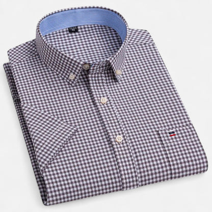 Montarello Oxford Cotton Short-Sleeve Shirt
