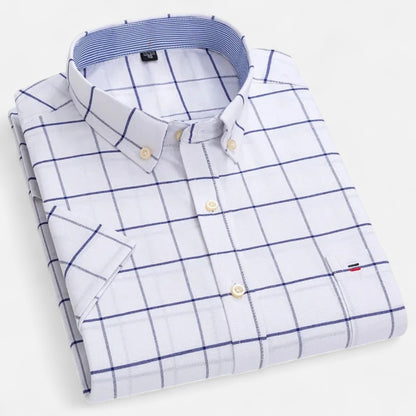 Montarello Oxford Cotton Short-Sleeve Shirt