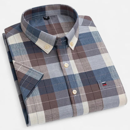 Montarello Oxford Cotton Short-Sleeve Shirt