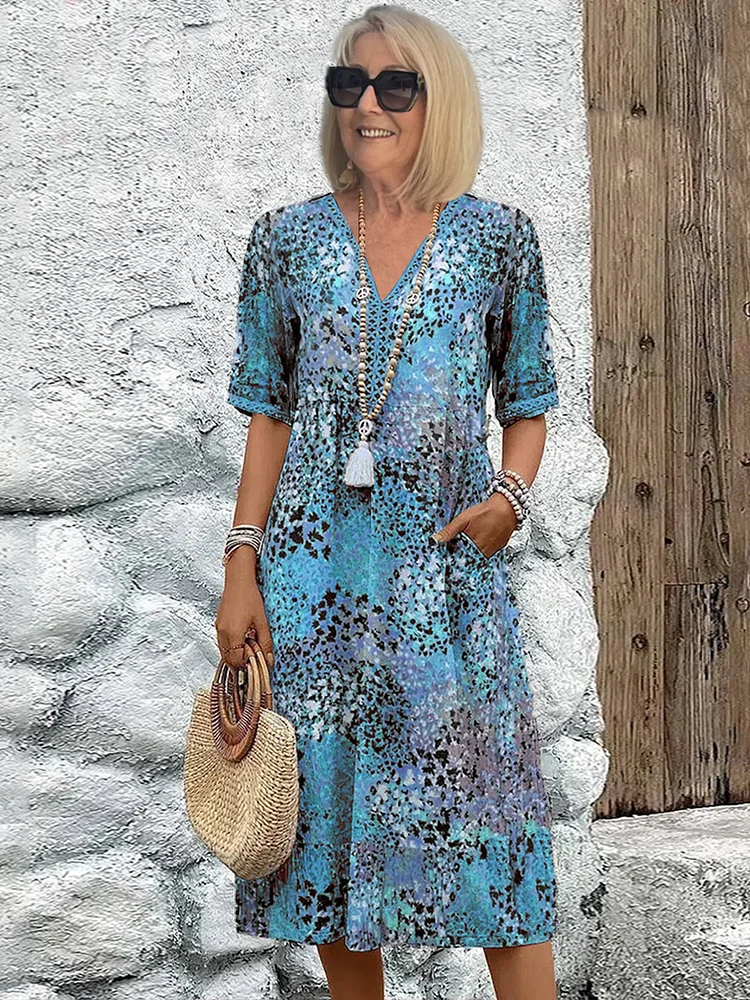 Montarello Tassel V-Neck Floral Midi Dress Women's