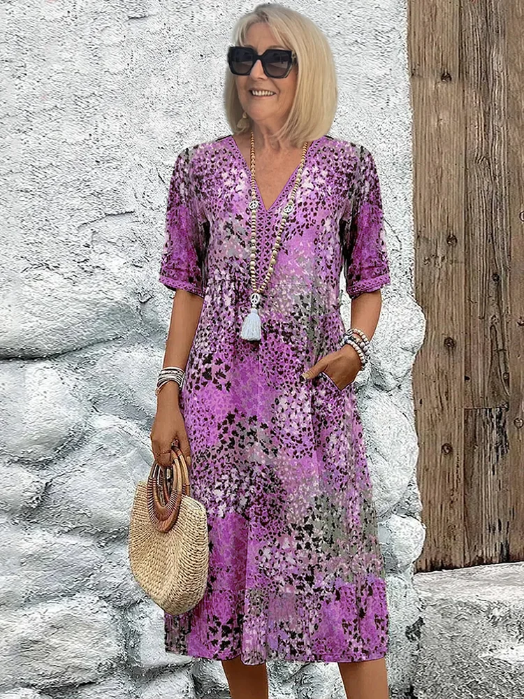 Montarello Tassel V-Neck Floral Midi Dress Women's