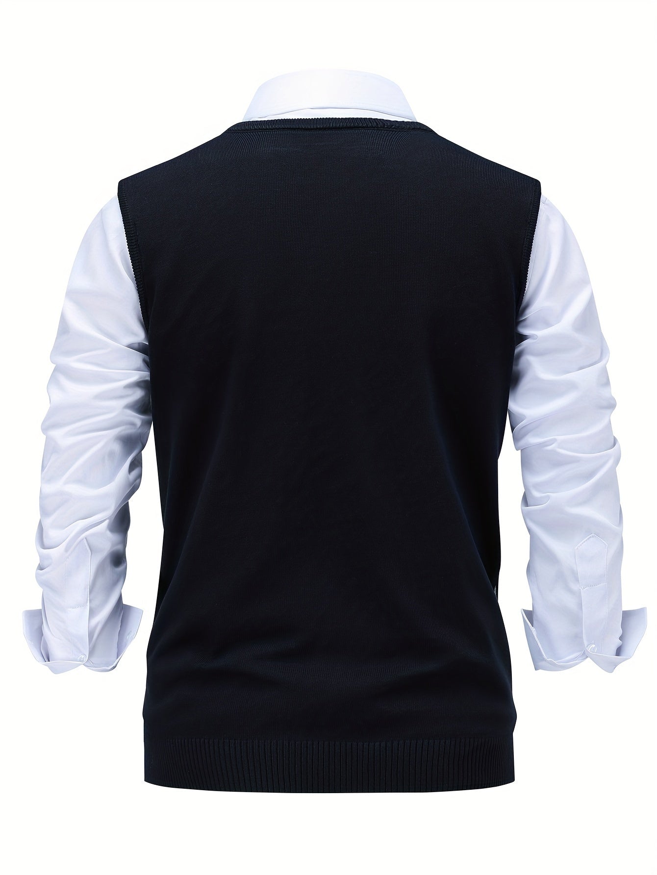 Montarello Men's Sweater Vest Argyle Knitted V-Neck