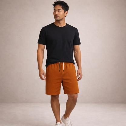 Shorts à cordon de serrage effet lin coupe régulière Montarello pour homme