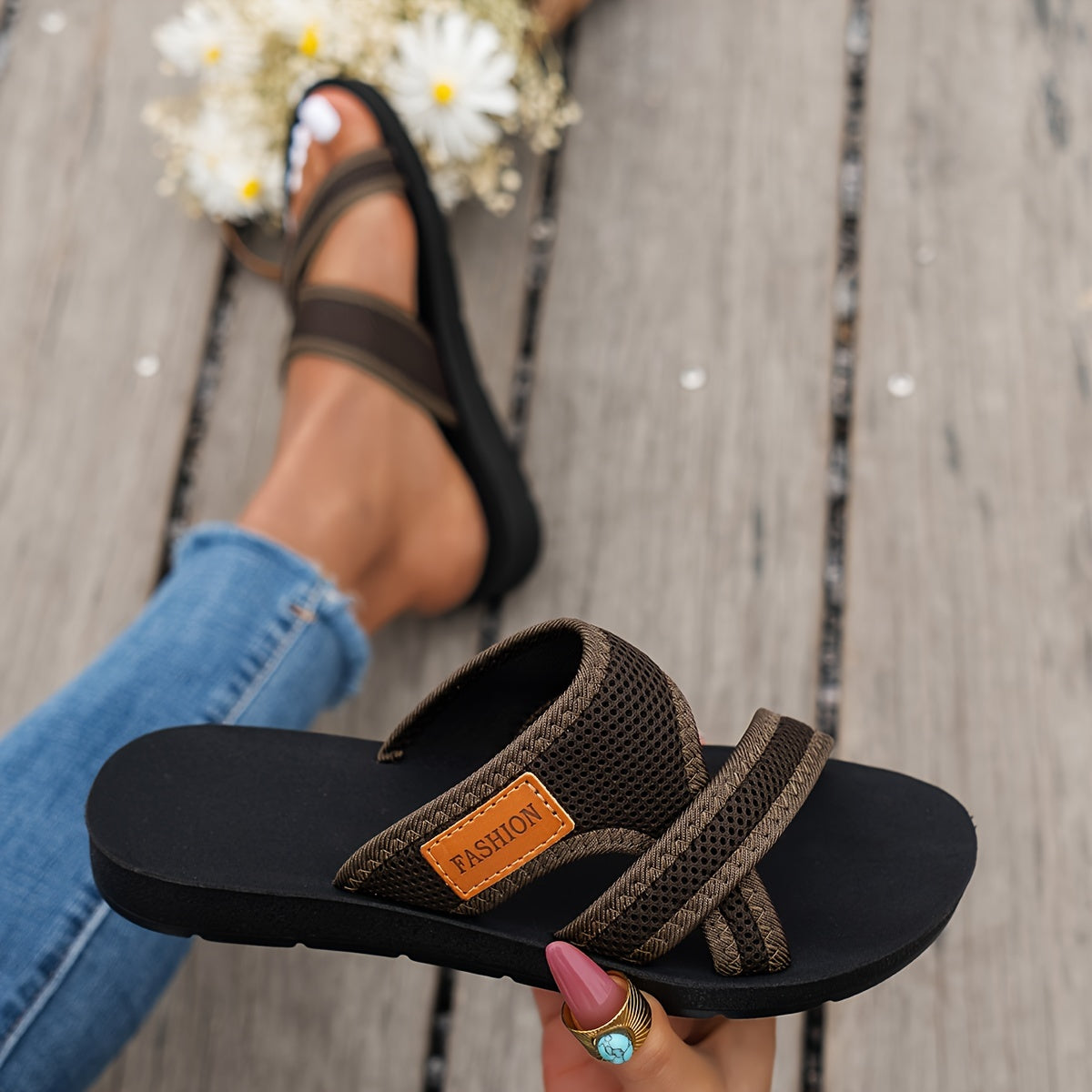 Montarello Women's Sporty Breathable Mesh Slide Sandals