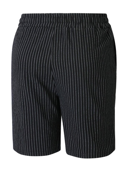 Montarello Striped Men's Linen-Look Shorts