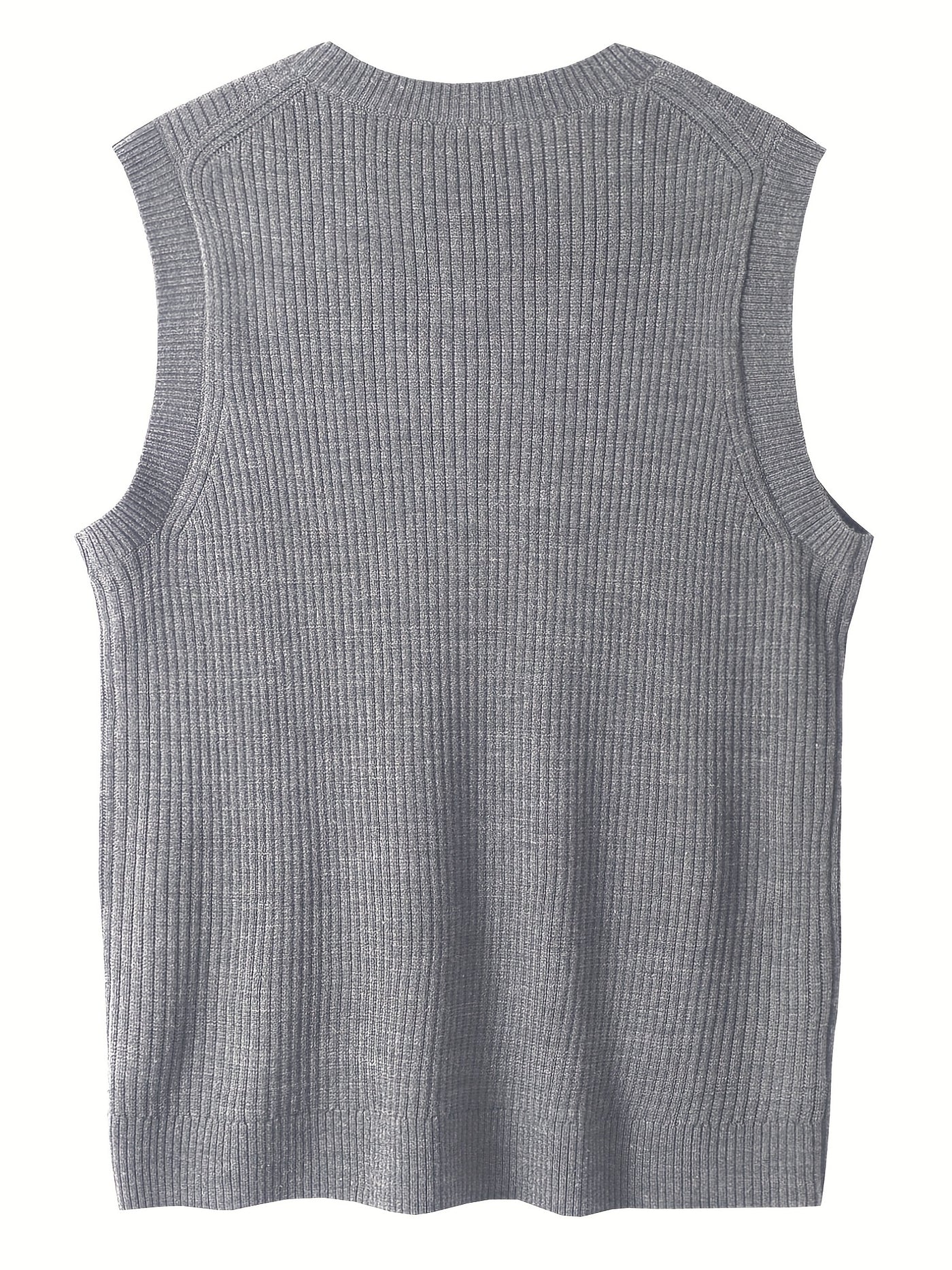 Montarello Men's Sweater Vest V-Neck Ribbed Knit
