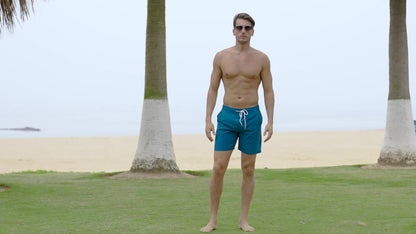 Montarello Men's Swim Shorts with Compression Liner and Pocket