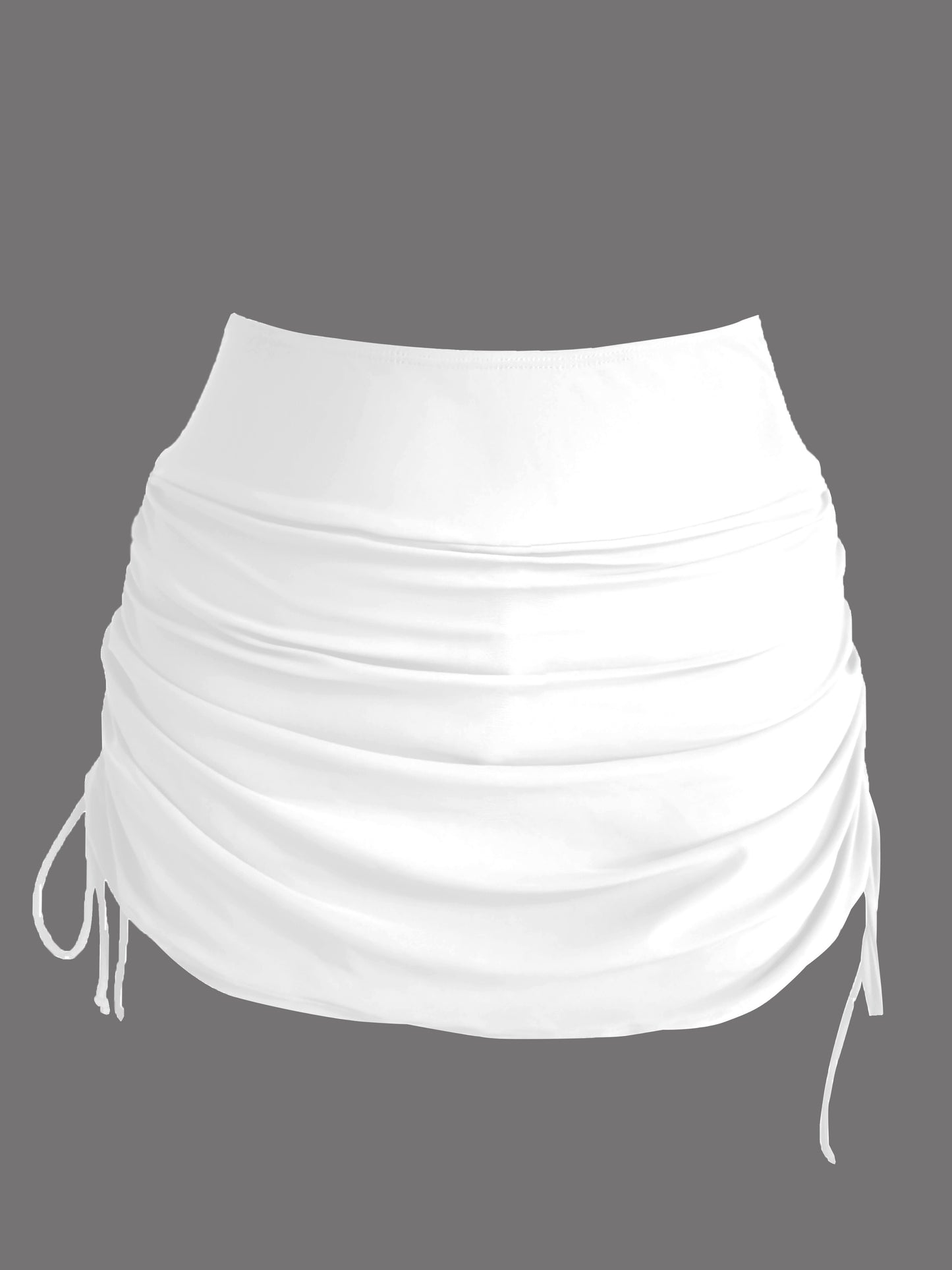 Montarello Women's High-Waisted Ruched Drawstring Swim Skirt