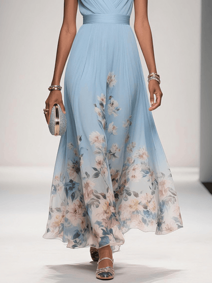 Montarello Women’s Floral Deep V-Neck Wedding Guest Dress