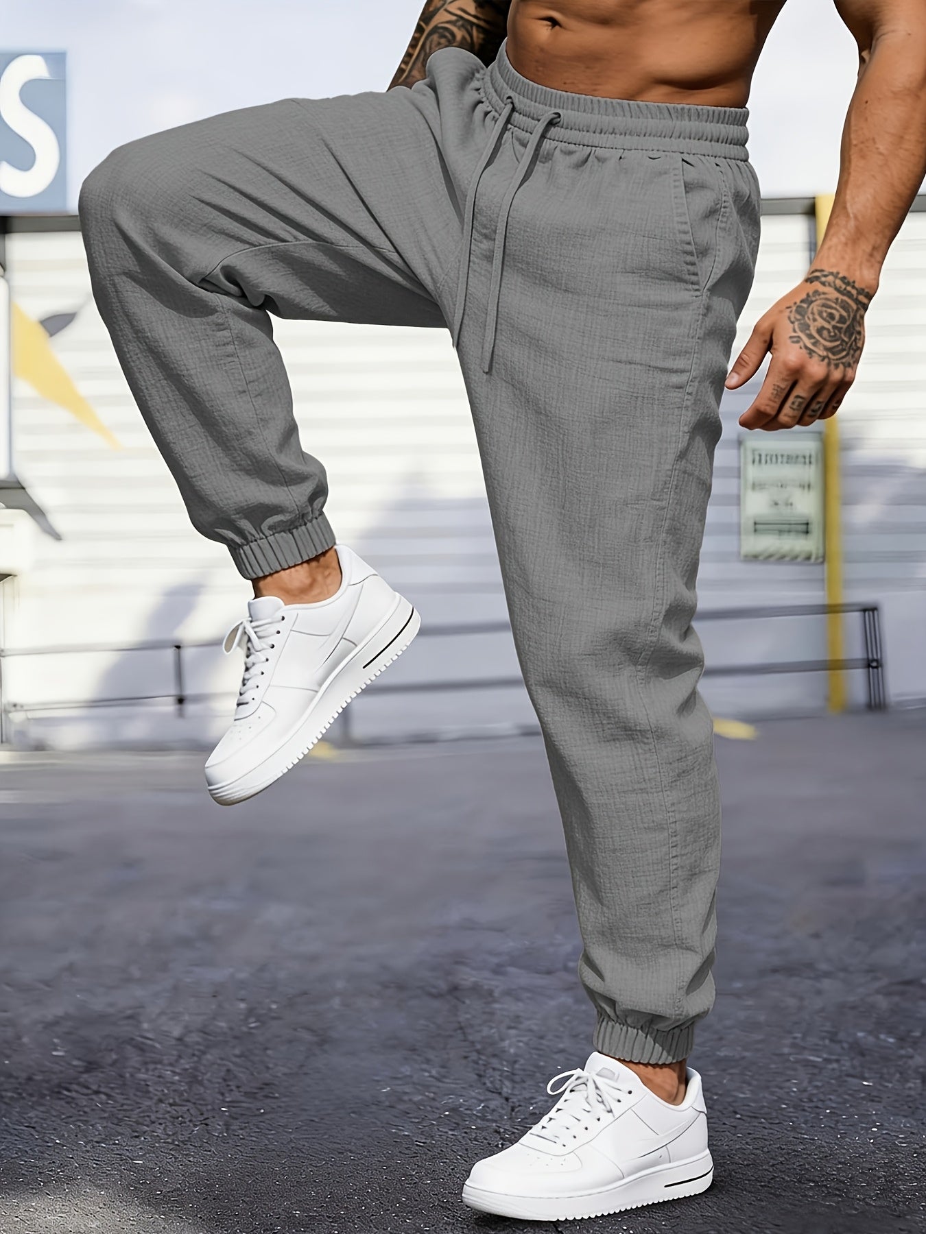 Montarello Linen-Look Men's Jogger Trousers
