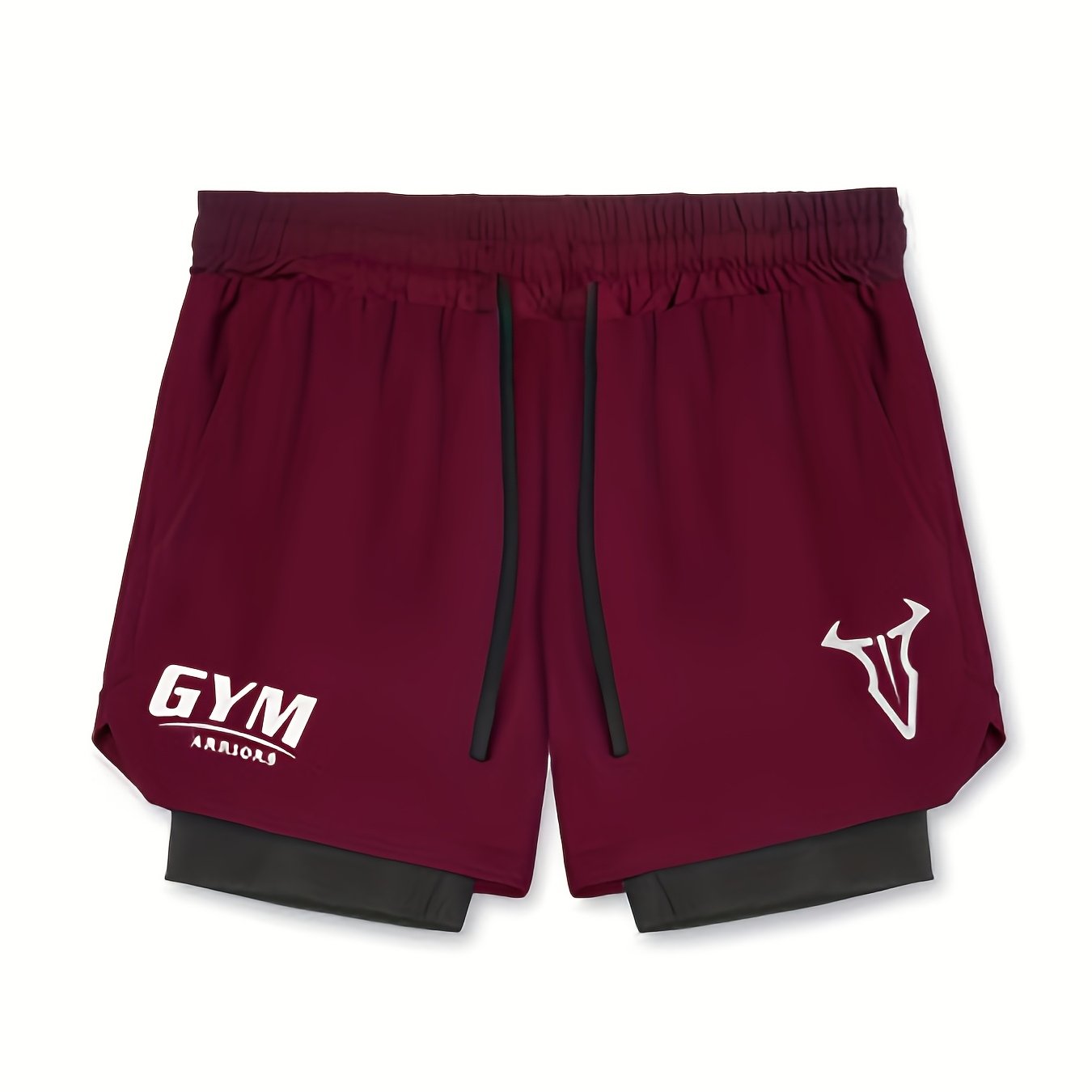 Montarello Men's 2-in-1 Compression Lined Gym Shorts with Zip Pocket