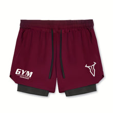 Montarello Men's 2-in-1 Compression Lined Gym Shorts with Zip Pocket