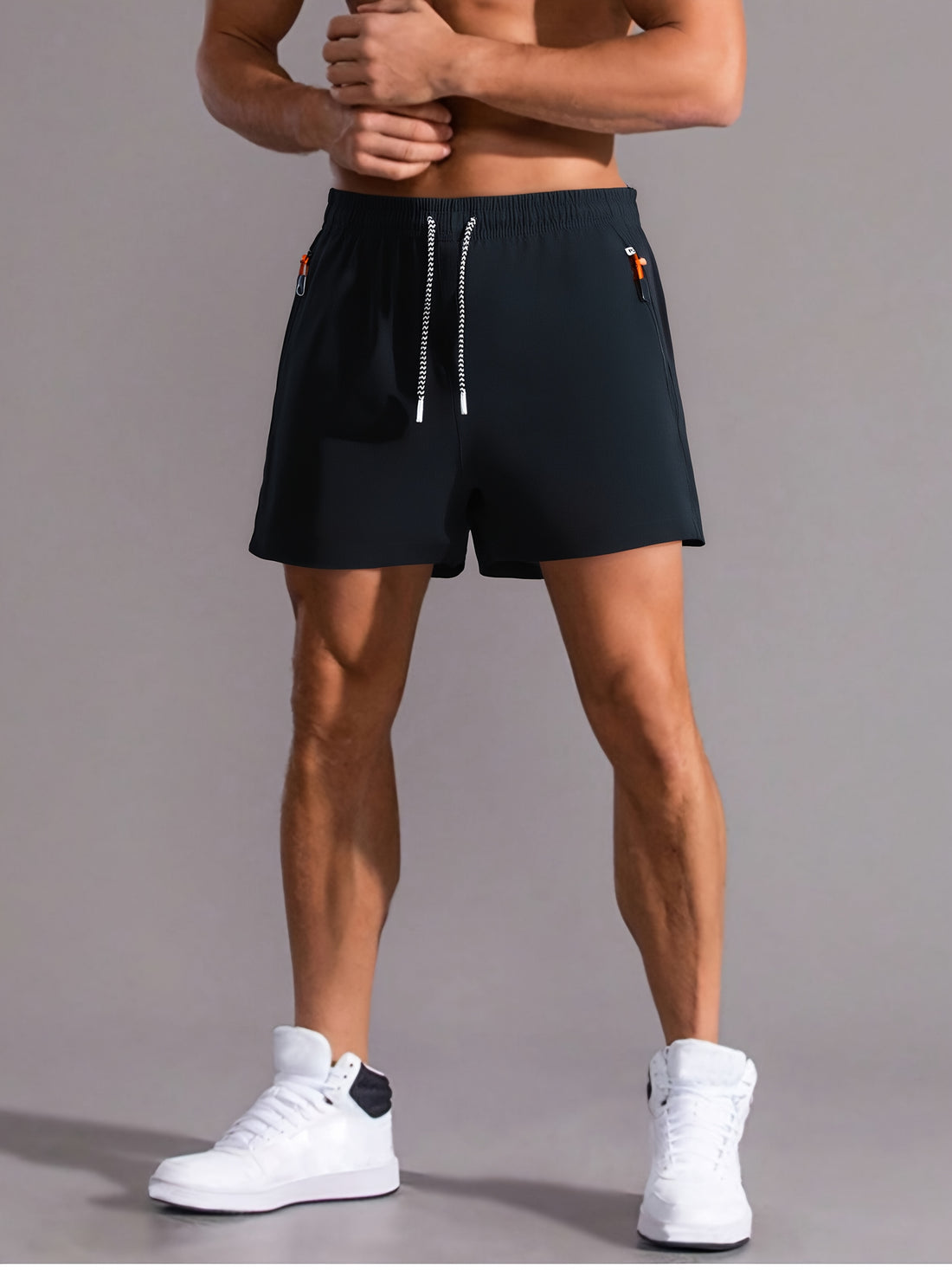 Montarello Men's Gym Shorts with Zip Pockets