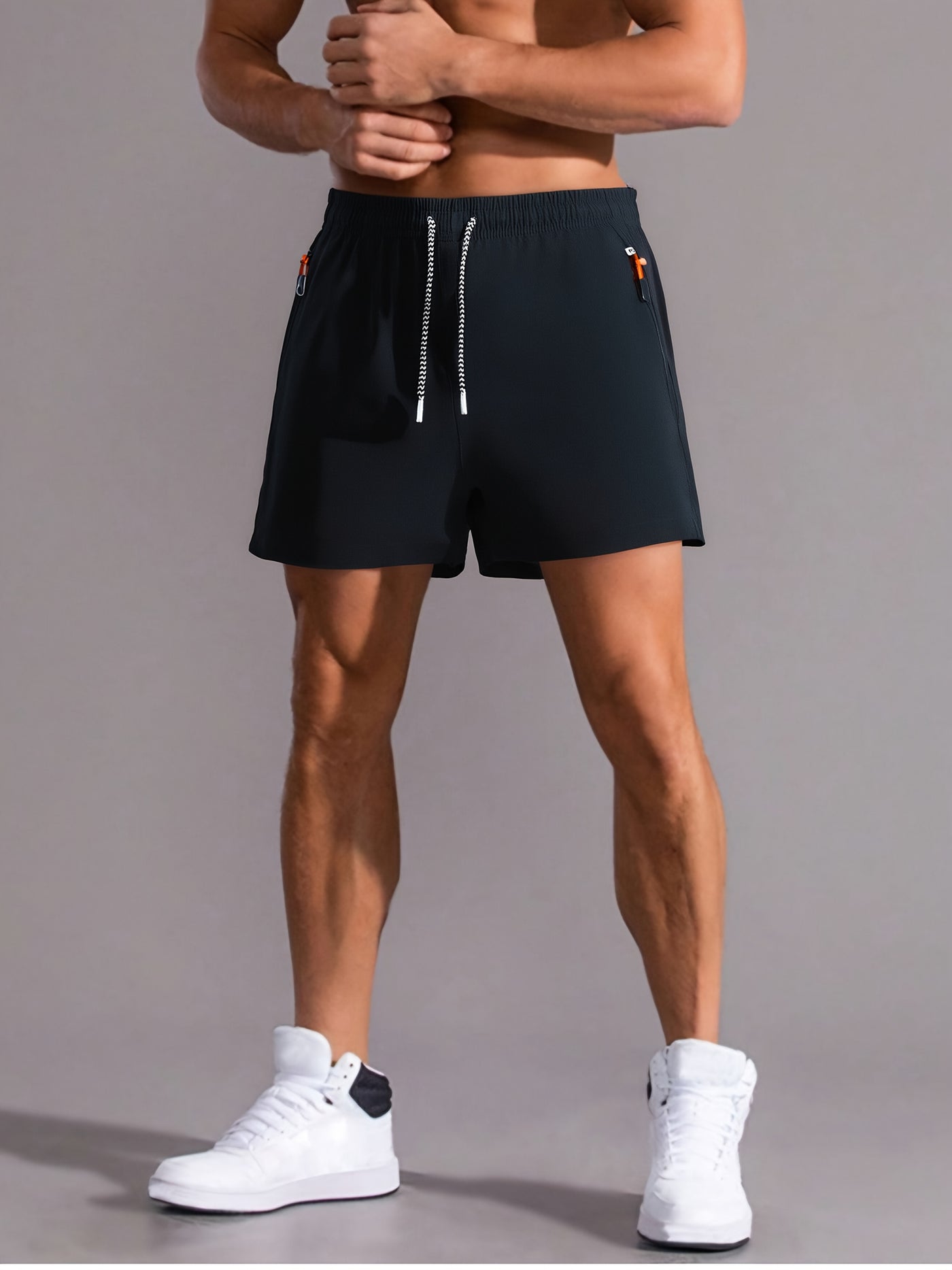 Montarello Men's Gym Shorts with Zip Pockets