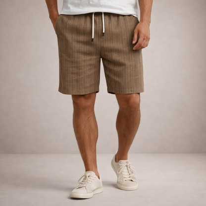 Shorts à cordon de serrage effet lin coupe régulière Montarello pour homme