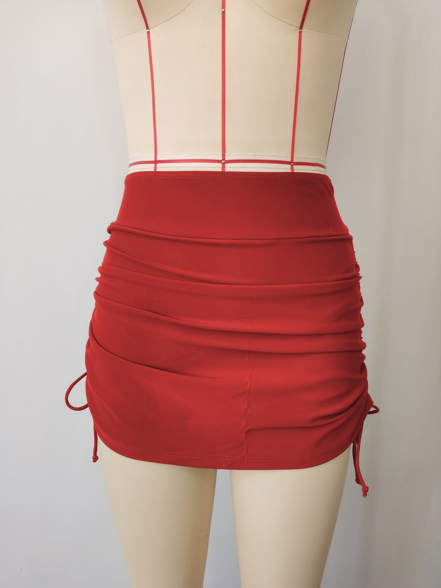 Montarello Women's High-Waisted Ruched Drawstring Swim Skirt