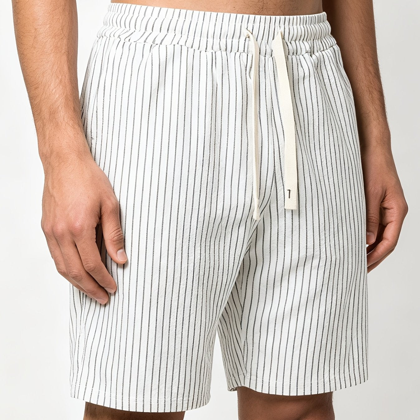 Montarello Striped Men's Linen-Look Shorts