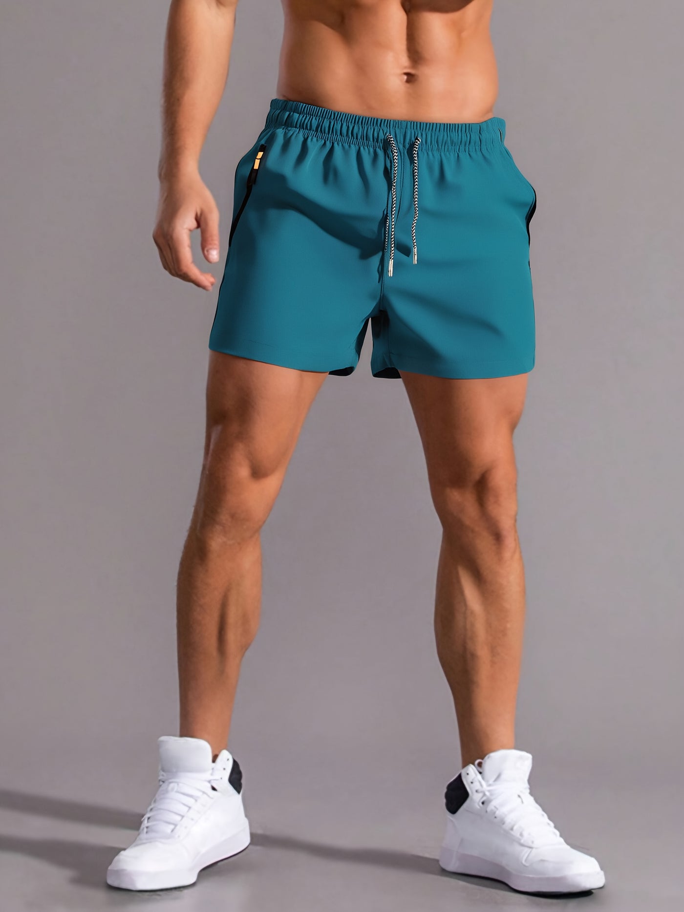 Montarello Men's Gym Shorts with Zip Pockets