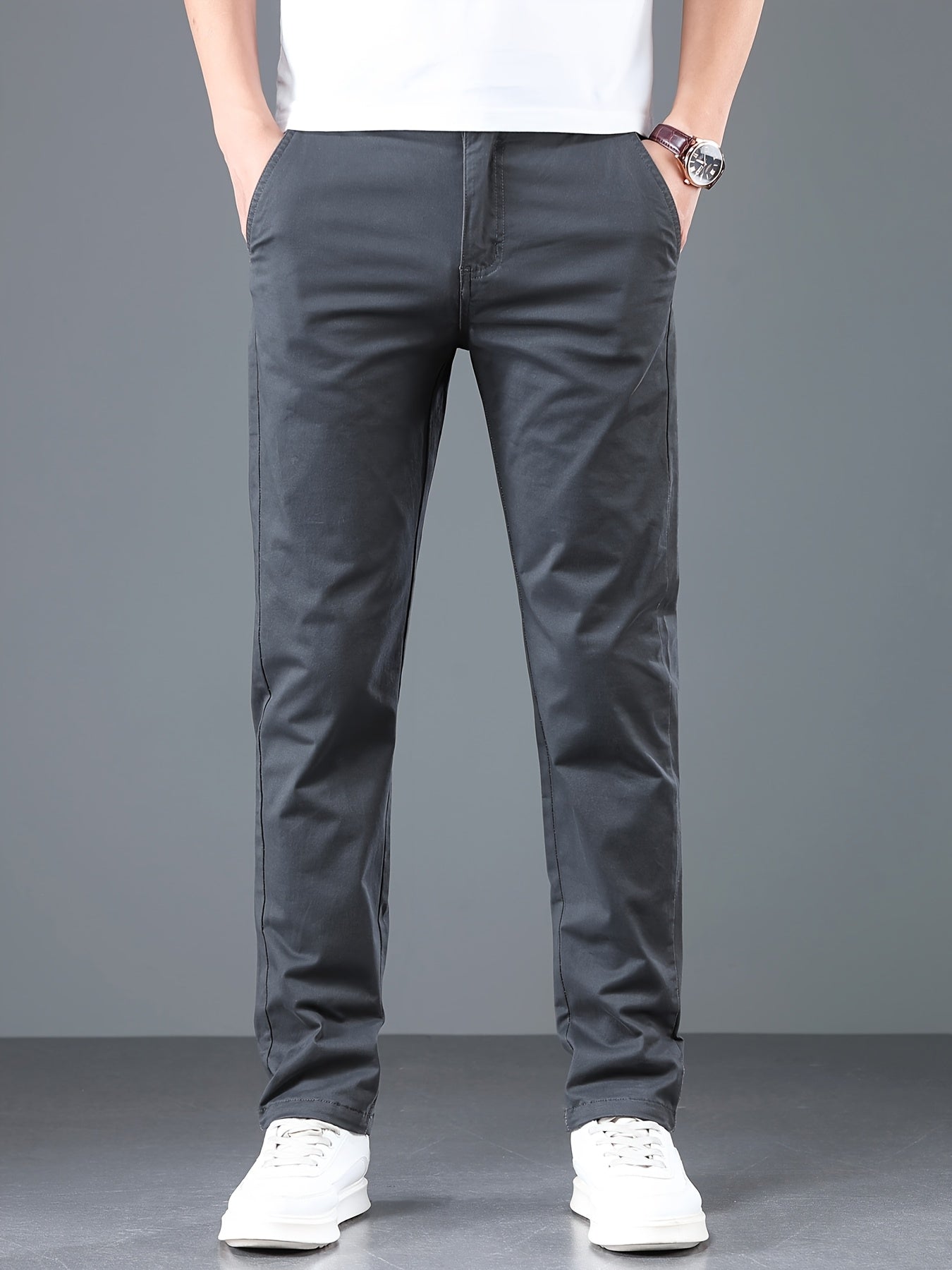 Montarello Men's Slim Fit Work Trousers with Straight Leg