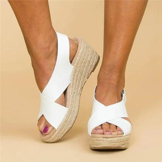 Montarello Cross Strap Espadrille Wedge Sandals Women's