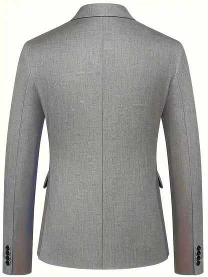 Montarello Men's Slim Fit Three-Piece Suit with Double-Breasted Waistcoat