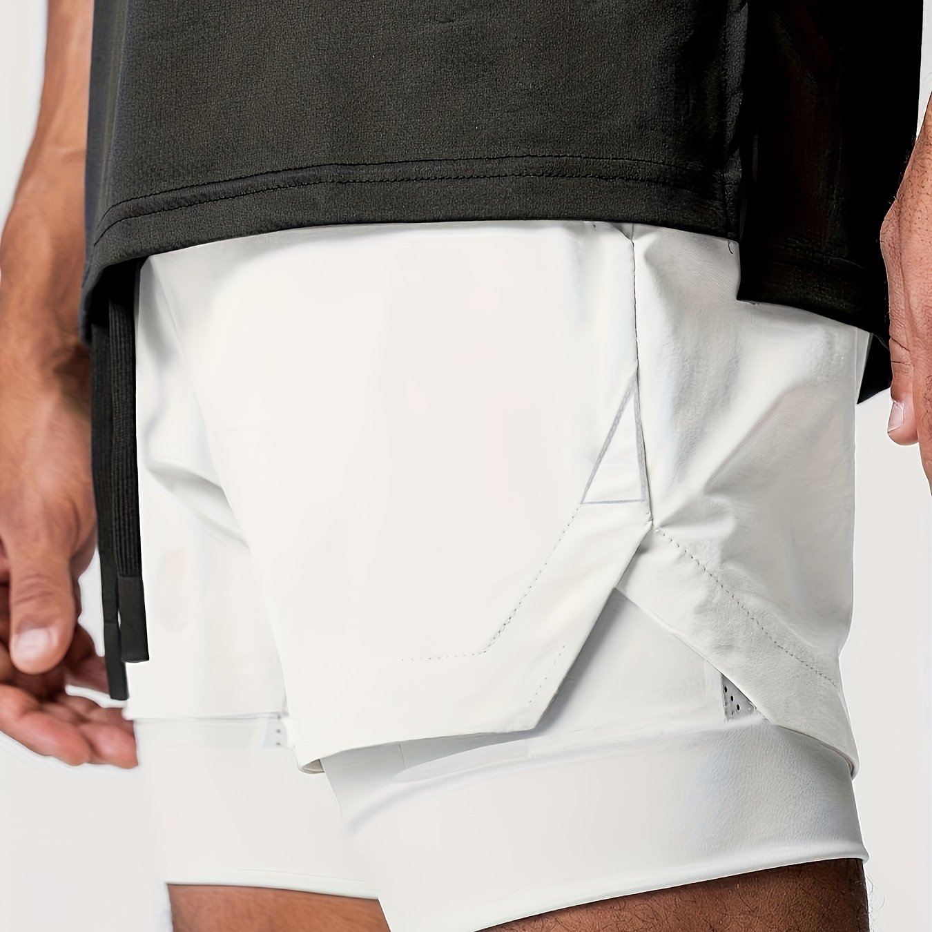 Montarello Men's 2-in-1 Compression Lined Gym Shorts with Zip Pocket