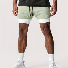 Montarello Men's 2-in-1 Compression Lined Gym Shorts with Zip Pocket