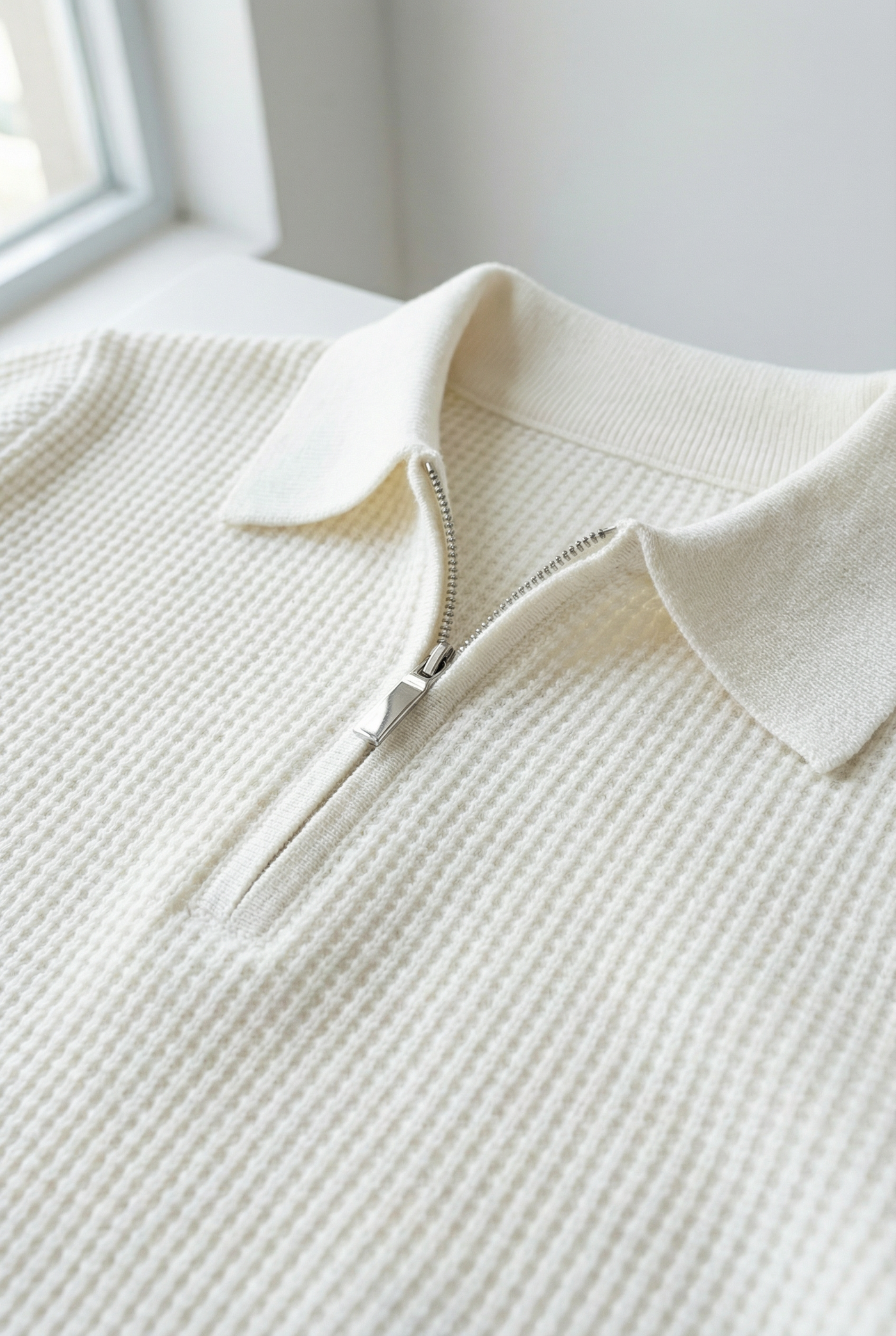 Montarello Men's Quarter Zip Jumper Waffle Knit