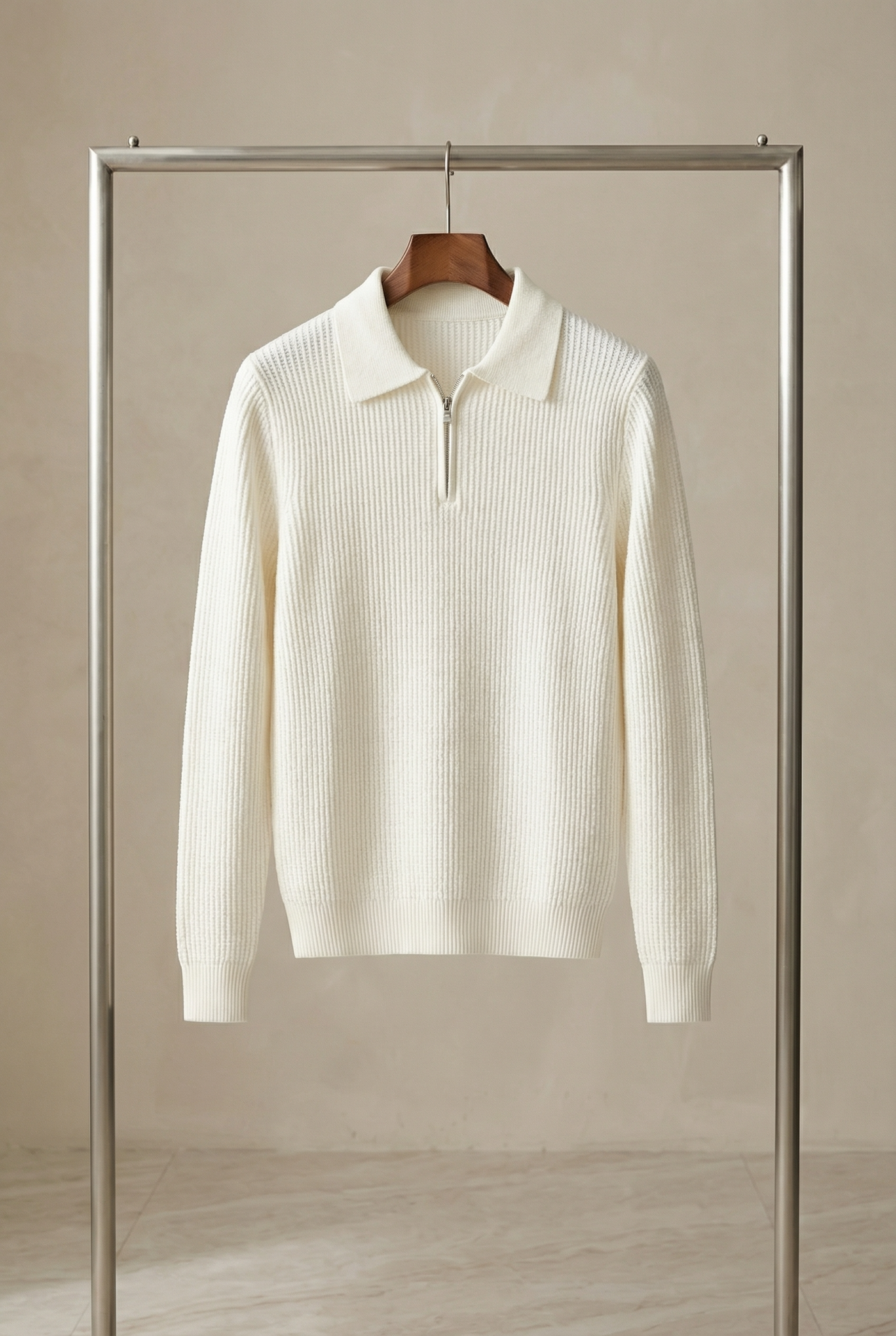 Montarello Men's Quarter Zip Jumper Waffle Knit