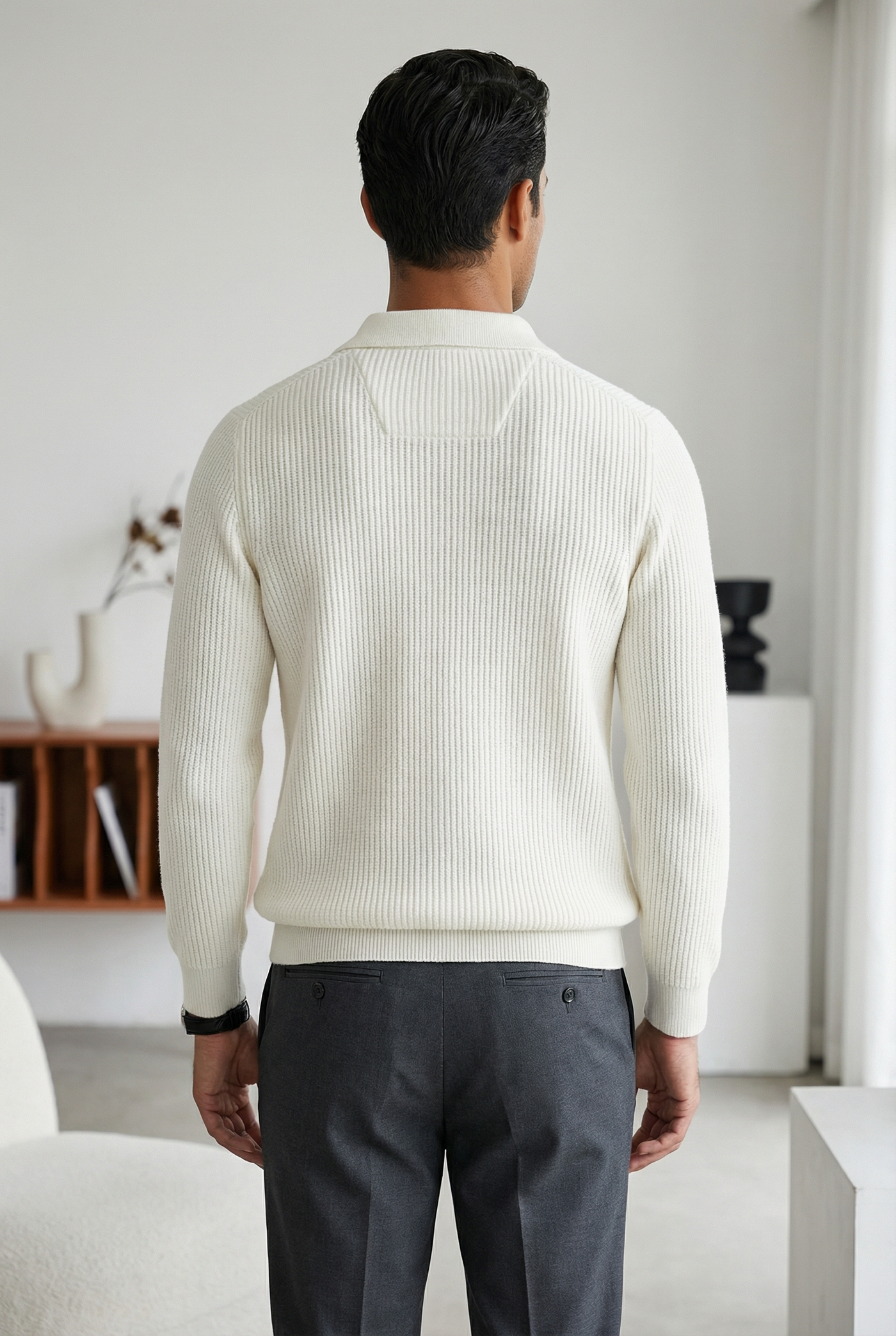 Montarello Men's Quarter Zip Jumper Waffle Knit