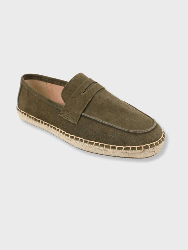 Montarello Men's Suede-Look Slip-On Espadrille Holiday Loafers
