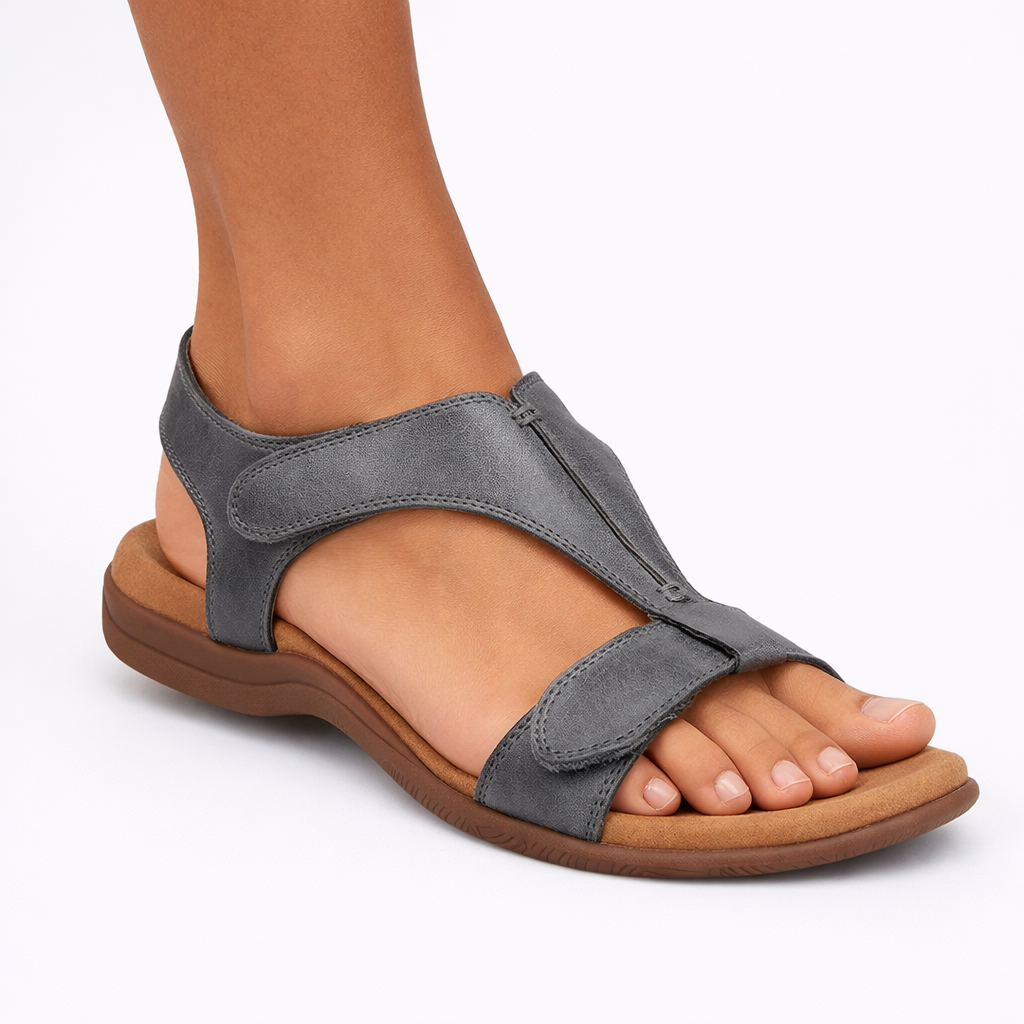 Montarello Women's Cushioned Open-Toe Flat Summer Sandals