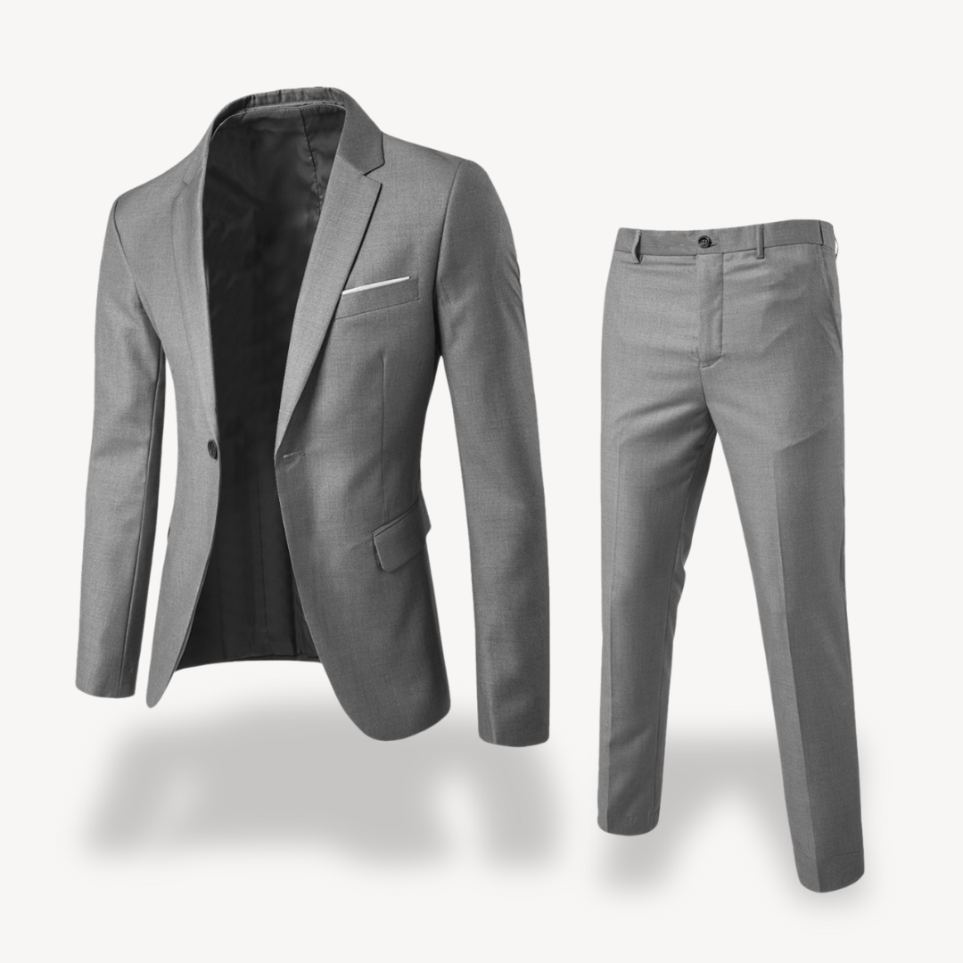 Montarello Men's Slim Fit 2-Piece Suit Set – Blazer & Trousers