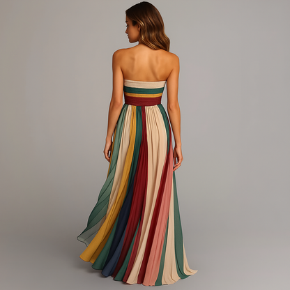 Montarello Women's Strapless Striped Maxi Dress