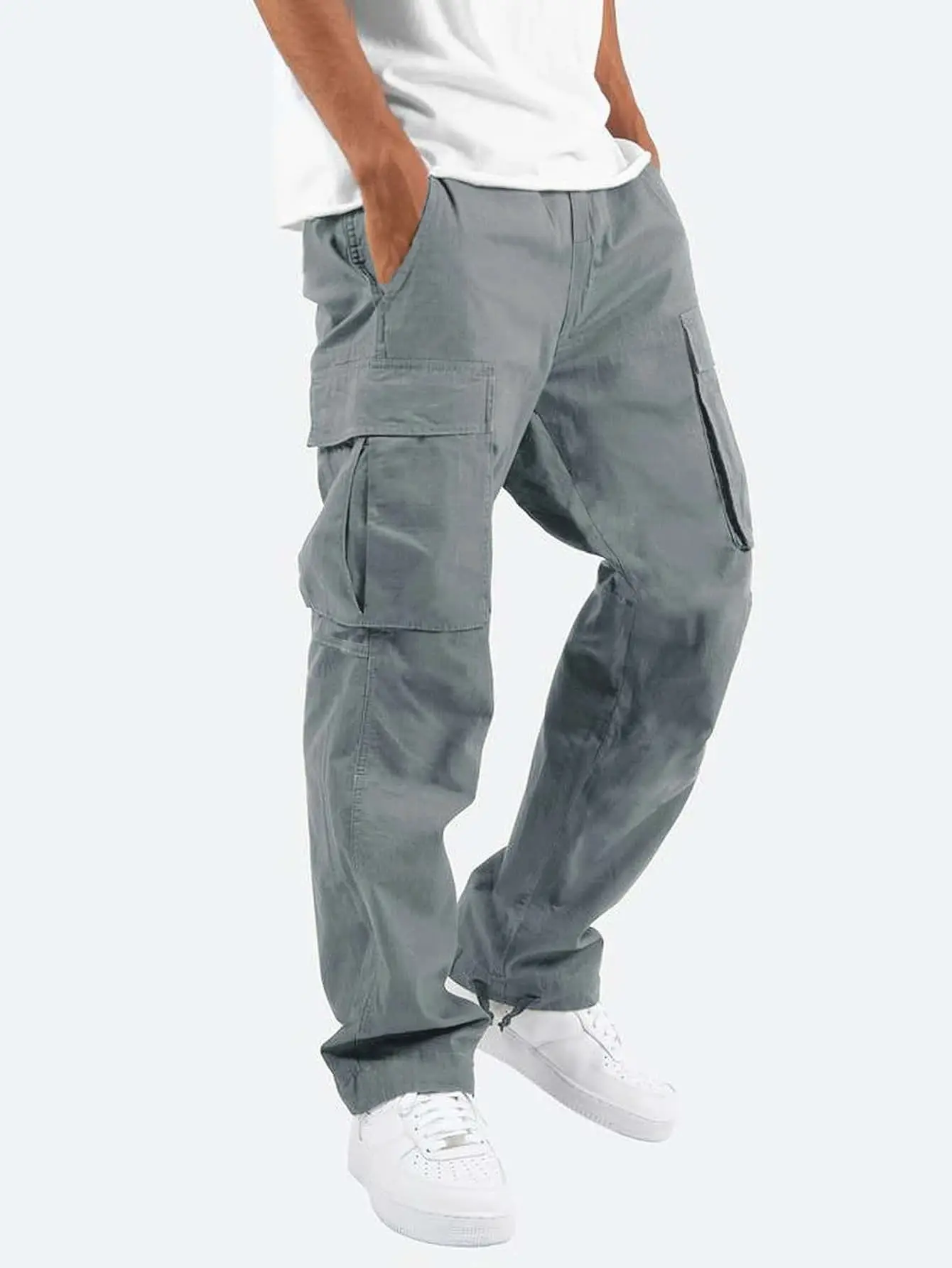 Montarello Men's Cargo Trousers with Drawstring Waist