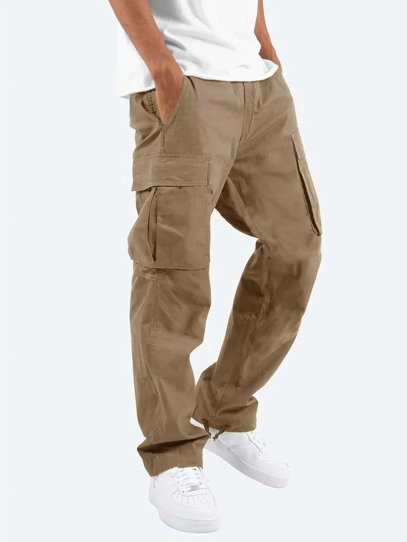 Montarello Men's Cargo Trousers with Drawstring Waist