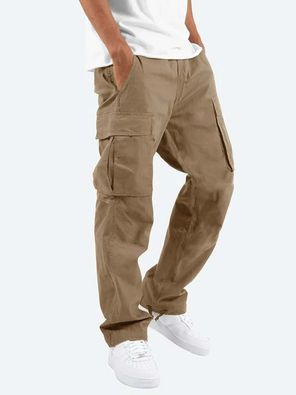 Montarello Men's Cargo Trousers with Drawstring Waist