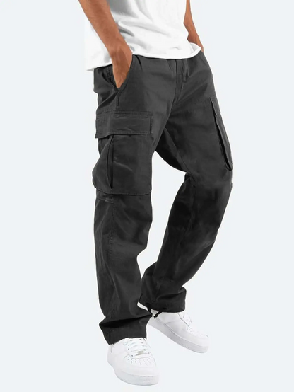 Montarello Men's Cargo Trousers with Drawstring Waist