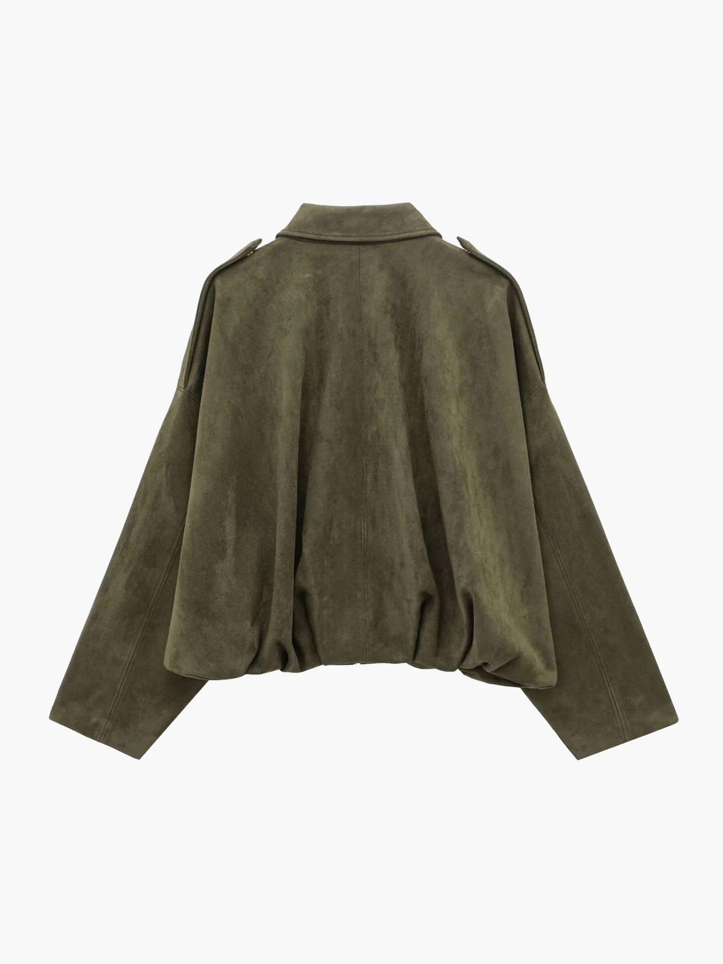 Montarello Women's Faux Suede Bomber Jacket with Collar